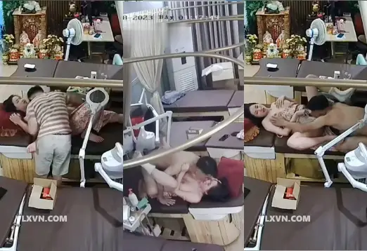 Vợ bị gãy chân nằm bó bột chồng nắn vợ tại tiệm Spa